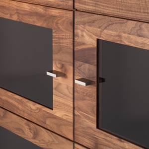 Highboard Solano II Nussbaum / Platingrau - Mit Beleuchtung