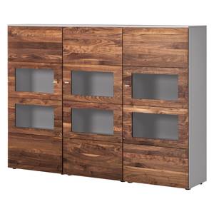 Highboard Solano I Notenboomhout/platina bruin - Zonder verlichting