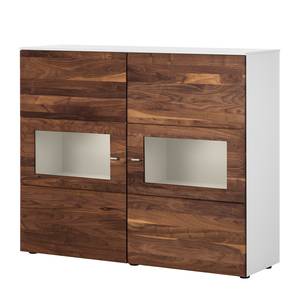 Highboard Solano III Nussbaum / Weiß - Mit Beleuchtung