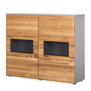 Highboard Solano III Asteiche / Platingrau - Ohne Beleuchtung