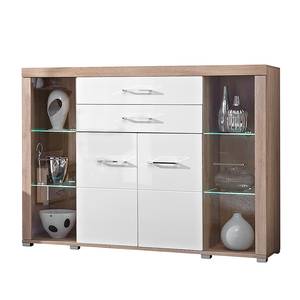 Highboard Tocha Sonoma Eiche Dekor/Weiß Hochglanz