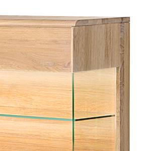 Highboard Tonino III Wildeiche massiv - hell - Mit Beleuchtung