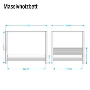 Hemelbed Lisa massief hout - Eik - 140 x 200cm