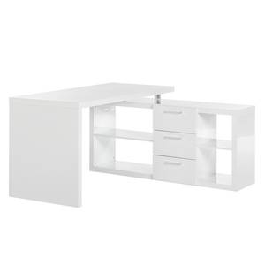 Bureau angulaire Madina Blanc brillant - Blanc brillant