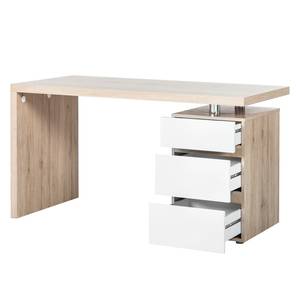 Bureau Apuela hoogglans wit/Sanremo eikenhouten look