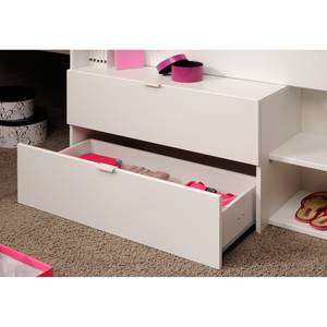 Lit Combiné avec Bureau Milky Blanc - Bois manufacturé - 203 x 90 x 134 cm