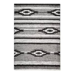 Tapis à poils longs Glonn Fibres synthétiques - Anthracite / Blanc