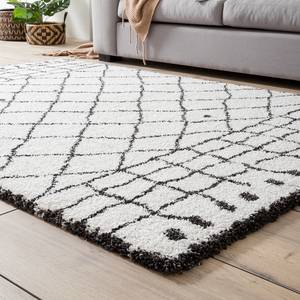 Tapis à poils longs Schönberg Fibres synthétiques - Blanc / Anthracite