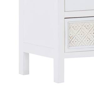 Commode haute Asheville Pin partiellement massif Blanc vintage Meuble range bouteille