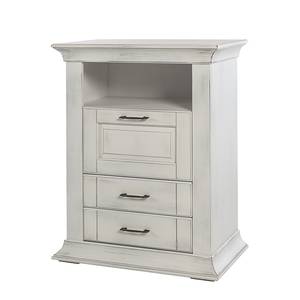 Commode haute Aylin II Peuplier partiellement massif Blanc vieilli