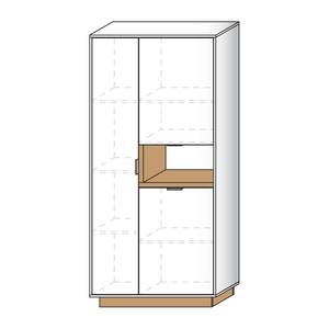 Schrank My Ell Hochglanz Weiß / Eiche Stirling Dekor