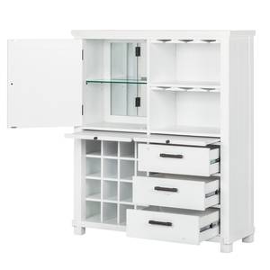 Buffet haut South Hampton Acacia partiellement massif - Blanc