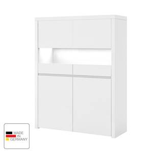 Hoge commode Villa (inclusief verlichtin hoogglans wit