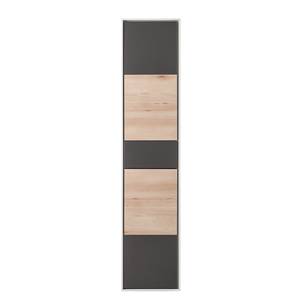 Hoge kast Bodo beukenhouten look/basaltkleurig/mat wit