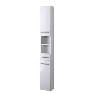 Hoge kast Kopenhagen hoogglans wit/wit - Hoogglans wit - Breedte: 25 cm