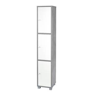 Armoire colonne Lund Blanc brillant / Gris minéral