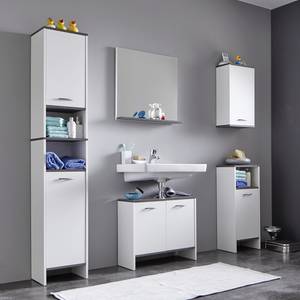 trendteam smart living Armoire de toilet Blanc mat / Imitation chêne gris cendré