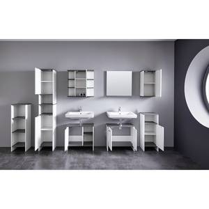 Armoire de toilette San Diego Blanc mat / Imitation chêne gris cendré