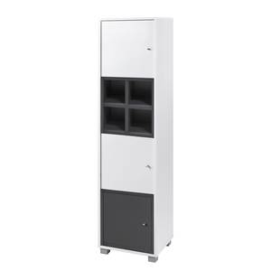 Armoire haute Santo Blanc / Basalte / Argile - Blanc / Basalte / Argile