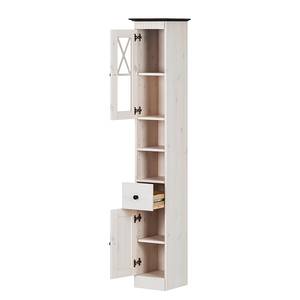 Armoire colonne Senna I Pin massif - Blanc / Havane