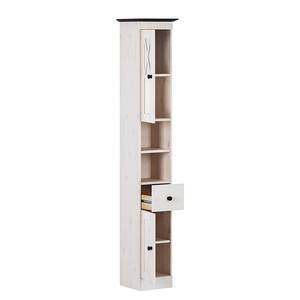 Armoire colonne Senna I Pin massif - Blanc / Havane