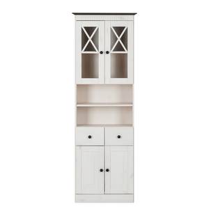 Armoire haute Senna I Pin massif - Blanc / Havanna