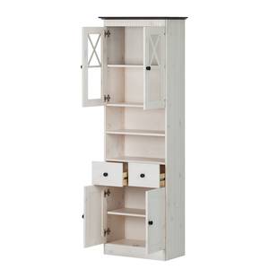 Armoire haute Senna I Pin massif - Blanc / Havanna