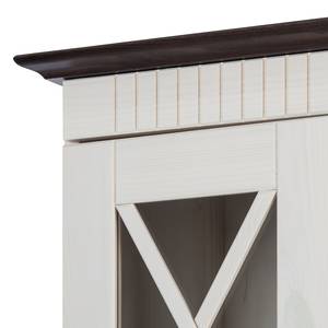 Armoire haute Senna I Pin massif - Blanc / Havanna