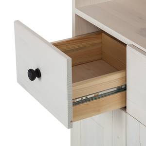 Armoire haute Senna I Pin massif - Blanc / Havanna