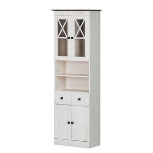 Armoire haute Senna I Pin massif - Blanc / Havanna