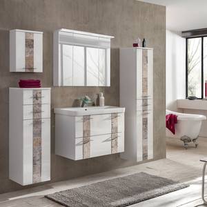 Armoire colonne Stone Blanc brillant / Granite