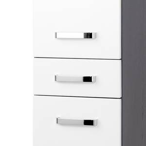 Armoire colonne Zeehan II Blanc / Gris - Blanc brillant / Graphite