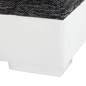 Hocker Cinder Kunstleder Weiß /Stoff - Schwarz