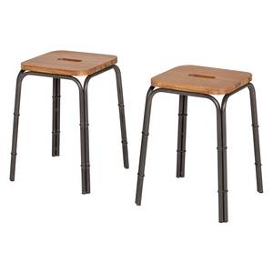 Tabourets Atelier (lot de 2) Acacia partiellement massif Lava