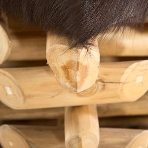 Tabouret Capra V Acajou massif / Peau de chèvre