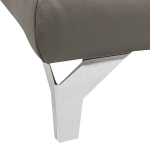 Hocker Casual Line echt leer - Grijs - Gecoat dik leer