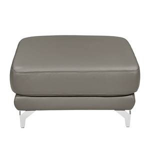 Hocker Casual Line echt leer - Grijs - Gecoat dik leer