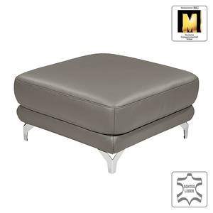 Hocker Casual Line echt leer - Grijs - Gecoat dik leer