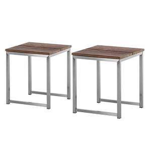 Tabourets Concept Neo Antique (lot de 2) Teck / Acier inoxydable