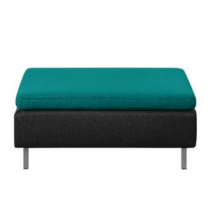 Hocker Cromwell geweven stof - Petrolblauw/zwart