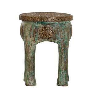 Tabouret Himba Manguier Massif Teinté / Verni Marron Vert