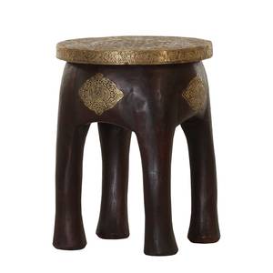 Sgabello Himba Legno massello di mango verniciato/Laccato Marrone scuro