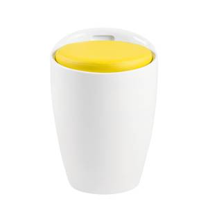 Hocker Honolulu Kunststoff / Kunstleder - Weiß / Gelb