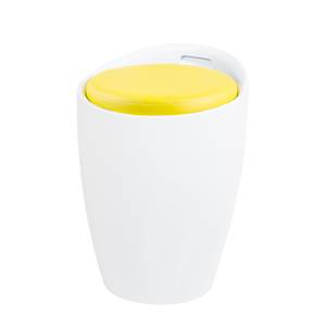 Hocker Honolulu Kunststoff / Kunstleder - Weiß / Gelb