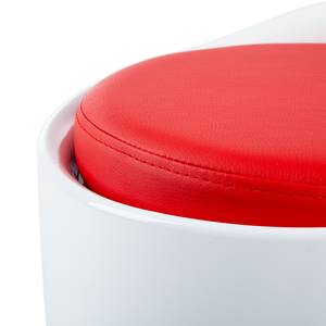 Tabouret Honolulu Matière synthétique / Cuir synthétique - Blanc / Rouge