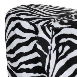 Hocker Kenai Velours Schwarz/Weiß