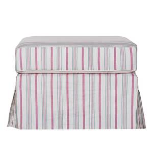 Hocker Louanne katoen blauw/rood gestreept