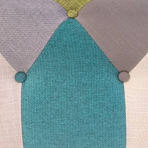 Repose-pieds Oderberg Tissu - Patchwork Bleu / Vert / Beige