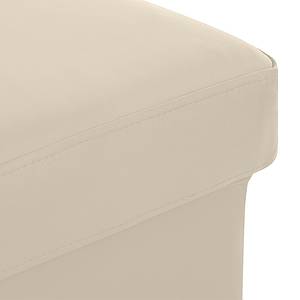 Gestoffeerde hocker Peillon Echt leer - Beige