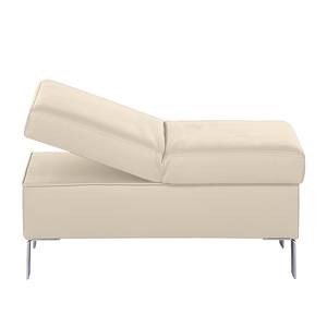 Gestoffeerde hocker Peillon Echt leer - Beige